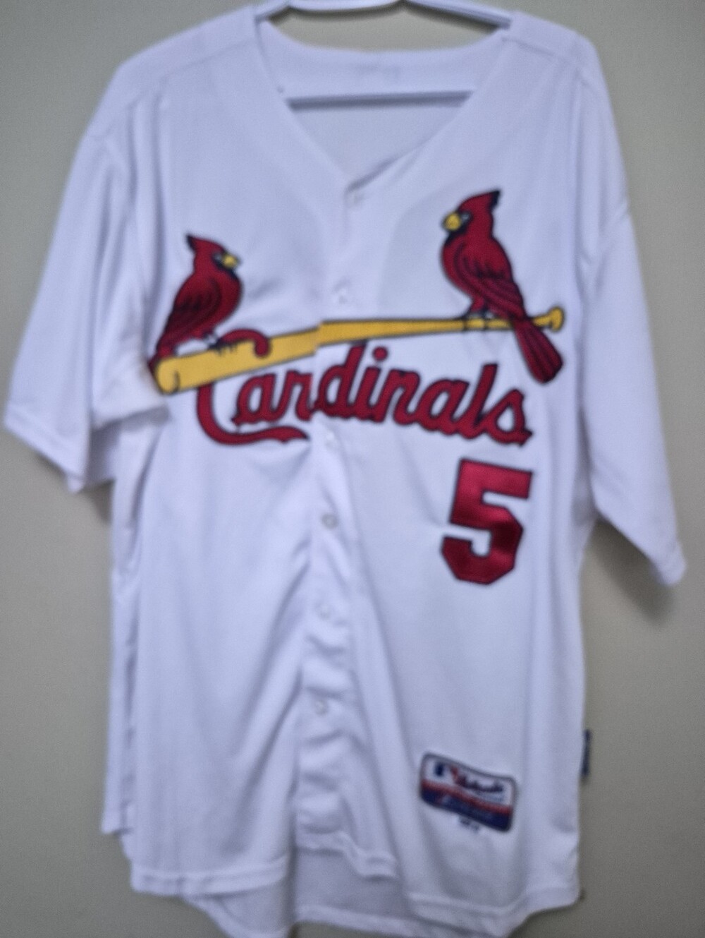 Majestic White Performance Authentic Collection Baseball Jersey Patch